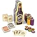 Beers & Bluffs Poker Chip Set - 2 Decks Craft Brew Themed Playing Cards and 200 Poker Chips in Beer Bottle Gift Tin