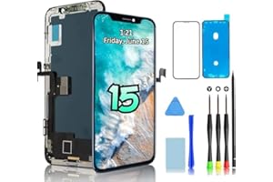 PAK TECH TRADERS for iPhone 15 Screen Replacement, 3D Touch LCD Digitizer Screen Digitizer Touch Repair kit Slim Thin with Repair Tools Kit and Screen Protector