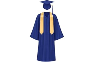 TOONRAIN Adult graduation dress and capfringe2025 year print ribbon Graduation dress set High school bachelor dress