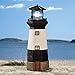 Bits and Pieces - Solar Lighthouse Outdoor Sculpture - Garden Décor and Lighting - Hand Painted Durable Resin - Illuminate Your Patio, Yard or Poolside with This Decorative Solar Light Statue