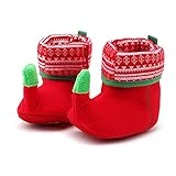 Itaar Baby Boots Toddler Infant Christmas Elf Crib Shoes Winter Snow Booties Soft Warm