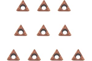 AIERPO 10Pcs Carbide Turning Indexable Inserts for Air Chamfer Tool, Pneumatic Chamfering Machine Tungsten Steel Blade,Lather Turning Tool (C Angle)