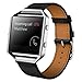 OVERMAL Luxury Genuine Leather Watch Band Wrist Strap for Fitbit Blaze Smart Watch (Black)