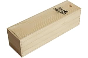 Wooden Wine Box, Single Bottle Wooden Wine Bottle Holder Decorative Wine Box with Lid for Gifts Birthday Housewarming Parties