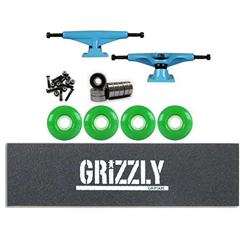 TENSOR Trucks Magnesium Blue 5.75 53mm 362 Green Wheels Griz