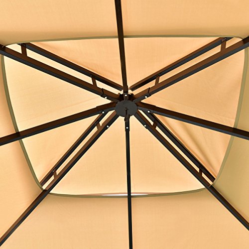 oldzon 2-Tier 10'x10' Gazebo Canopy Tent Shelter Awning Steel Patio Garden Outdoor with Ebook
