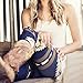 Perman Womens' Printed Stretchy Pants Skinny Leggings Pants (M, Blue)