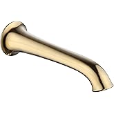 Enga Bright Gold Tub Spout, 8inch Extra Long Bathtub Faucet Wall Mount Brass Non Diverter Tub Filler