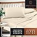 Empyrean King Size Sheet Set - 4 PC Super Soft Double Brushed Microfiber for King Bed - Hotel Luxury Cream Beige With 4 Corner Elastic Straps