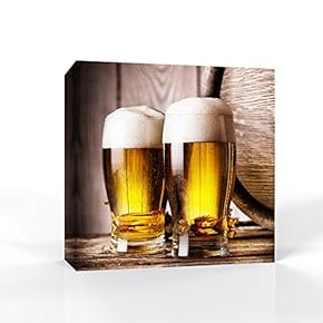 Canvas Wall Art Beer Pictures Home Wall Decorations for Bedroom Living Room Paintings Canvas Prints Framed - 12x12 inches