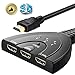 SAURLUS HDMI Switch, Intelligent 3-Port HDMI Switcher Splitter with Pigtail Cable, Supports 3D, 1080P, HD Audio