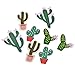Souarts Mixed Cactus Shaped Embroidered Sew Iron On Applique Patch for DIY Crafts Pack of 4pcs