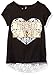 Dream Star Girls' Short Sleeve Screen Top with Lace Infinity Scarf