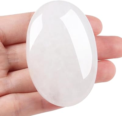 XIANNVXI Clear Quartz Palm Stone 2.4” 0.7” Thick Healing Crystal Gift Boxed