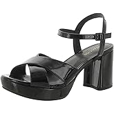 Kenneth Cole REACTION Women's Reeva Platform Heeled Sandal, Black 1, 9.5