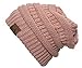 Thick Slouchy Knit Unisex Beanie Cap Hat,One Size,Rose