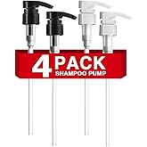 4-Pack Shampoo Pump for Liter 33.8 oz Shampoo and Conditioner Pump Dispenser Fits Most Salon Bottles with 1-inch Wide Opening