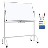 Mobile White Board, Large Rolling Whiteboard Double