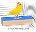 Spoiled Pet® Bird Cage Perch Stand 2-Pack - Beak and Foot Grinding Platform - Parakeets, Cockatiels, Canaries, Finches, Conures, Lories, and Budgies - Hamsters and Gerbils (Wood Perch)