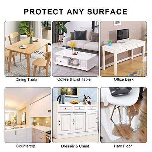 LovePads 1.5mm Thick 40 x 68 Inches Clear Table Cover Protector, Table