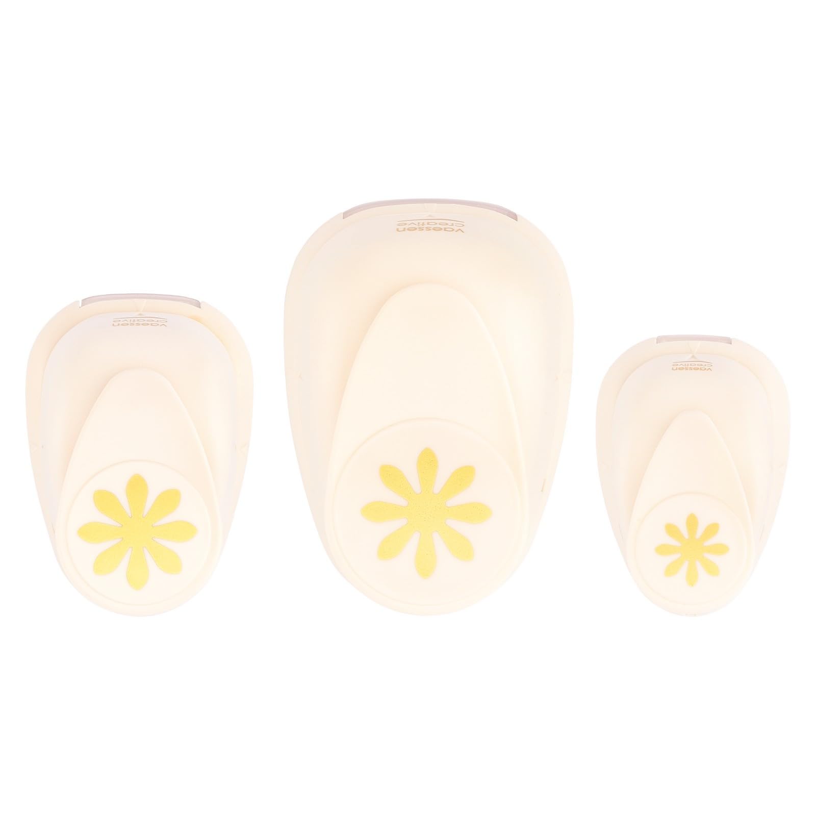 Vaessen Creative Craft Paper Punch - Flowers - 3 Pcs - Various Sizes - Circle Cutter for Crafting and Card Making