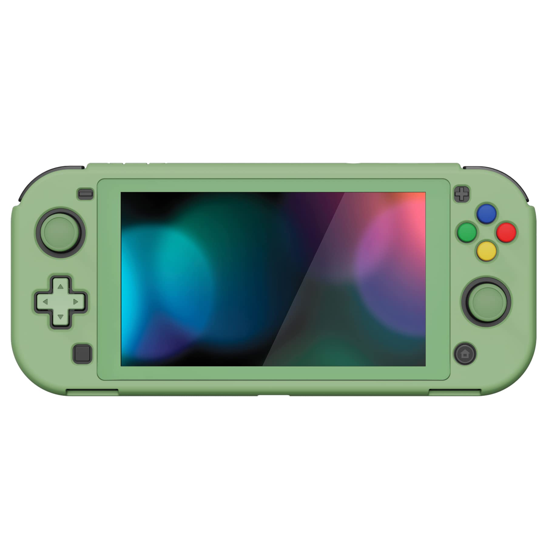 PlayVital ZealProtect Protective Case for Nintendo Switch Lite, Ergomomic Grip Hard Cover - Durable Comfort Shock-Absorbent Anti-Scratch with Screen Protector & Thumb Grip Button Caps, Matcha Green