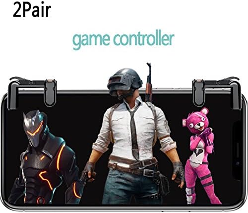 Mobile Game Controller 2Pair for PUBG/Fortnite/Critical Ops/Rules of Survival Sensitive Shoot and Aim Keys L1R1 Shooter Controller Cell Phone Game Joystick for Android IOS