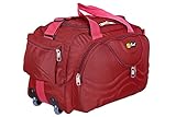 N Choice Red Solid Multipurpose Duffle Bag with two wheels/ Travelling Bag
