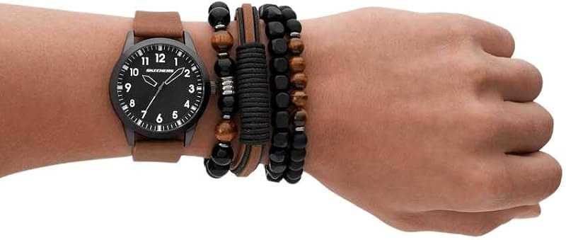 Hommes Analogique Quartz Montre avec Bracelet en Polyuréthane SR9065