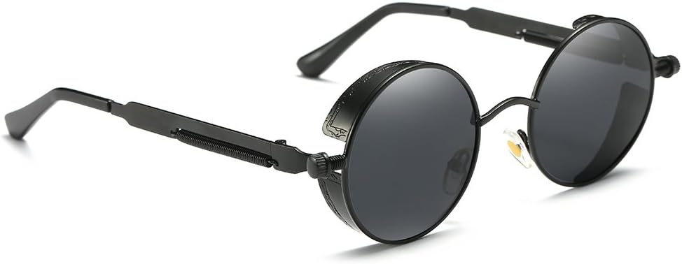 SPLOV Classic Steam Punk Sunglasses Polarized Circular Reflective Eyewear