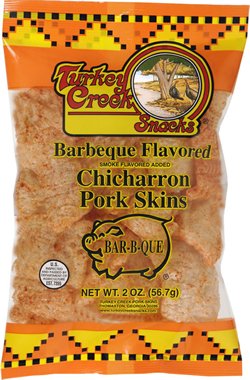 Turkey Creek - Americaâ€™s Best Fried Pork Skins, offers a 4-Bag Combo Pack of its top Pork Rinds (2-BBQ, 1-Regular & 1-Hot). These Pork Skin Chips (Chicharrones) are packed in full 2.0 oz bags.