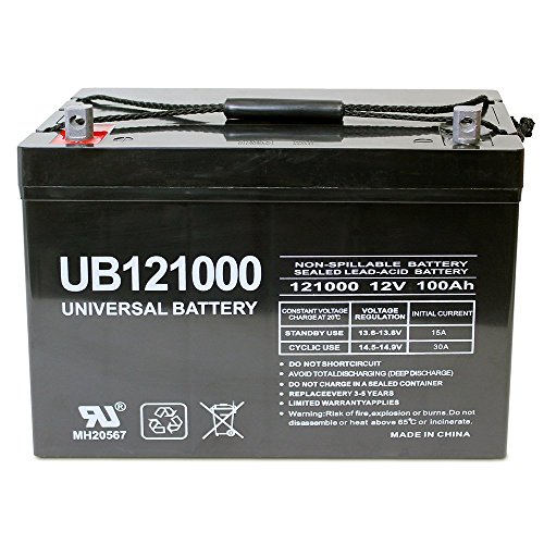 Universal UB121000-45978 12v 100AH Deep Cycle AGM Battery 12V 24V 48V(Black)