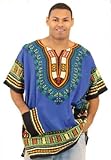 King-Sized Traditional Print Unisex Dashiki Top - Up to 68