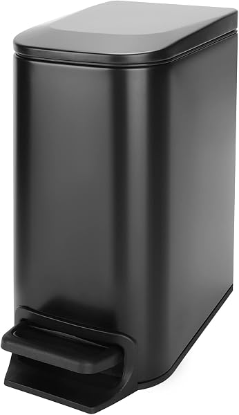 Cesun Small Bathroom Trash Can with Lid Soft Close, Step Pedal, 6 Liter / 1.6 Gallon Stainless Steel Garbage Can with Removab