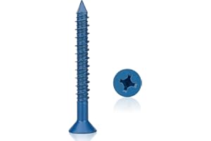 AOVCHEI 30 Packs, Concrete Screw Anchor, 1/4" x 2-1/4", Blue Flat Head Screws for Anchoring to Masonry, Brick, Block, Cement or Stucco