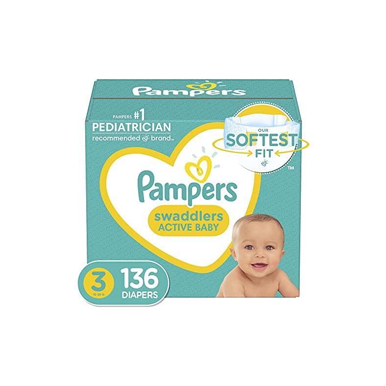 Pampers Swaddlers Active Baby Diaper Size 3 136 Count