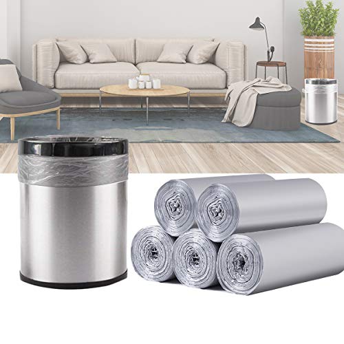 2.6 gallon trash can liners,Small Grey Garbage Bags 200,Extra Strong 1 2 3 Gal Trash Bag,Fit 4.5-6 liters trash Bin Liners for Home Office Kitchen(Grey)