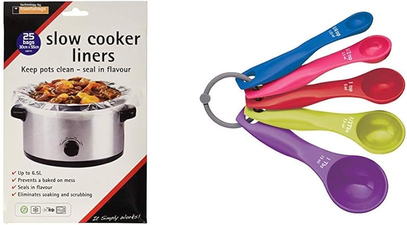 Toastabags Slow Cooker Liner Pack Of 25 Kitchencraft Colourworks 5 Piece Measuring Spoon Set Amazon Co Uk Kitchen Home