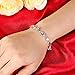 EleQueen 925 Sterling Silver Round CZ Moon Star Bracelet Chain, 6.9