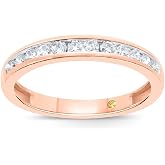 Lab Grown Diamond Band | 1/6 - 1 1/2 CTW 10K White, Yellow or Rose Gold | Channel Set Womens Wedding, Promise &amp; Anniversary Ring | Premium GH Color VS - SI Clarity Diamonds | Certified by Gemologists