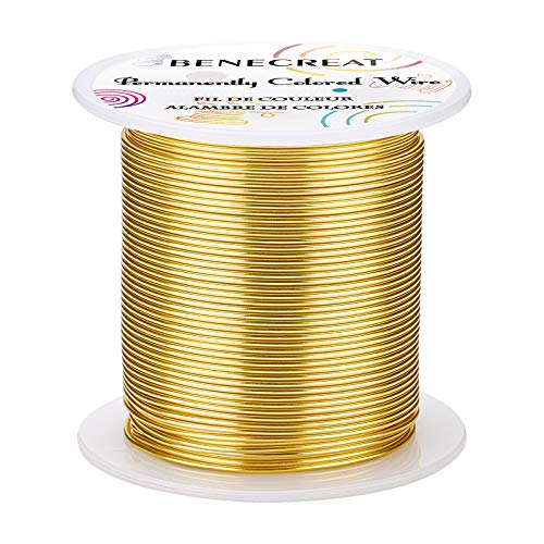 BENECREAT 18 Gauge 32 Yards Gold Jewelry Wire - Tarnish Resistant Beading & Wrapping Wire for DIY Craft Making