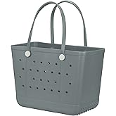 UeKeKicg Beach Bag X Large Rubber Tote Bag, Waterproof Washable Open for Women Croc Bag Hand Bag for Beach Pool Yoga
