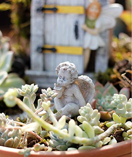 MUAMAX Angel Garden Stakes, Decorative Cherub for Fairy Graden Miniature Micro Landscape Ornament, Flowerpot Décor