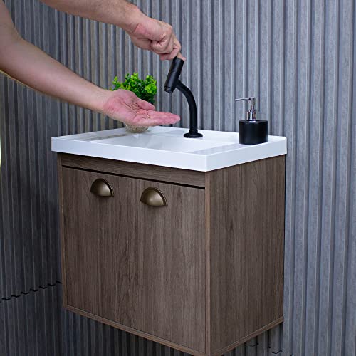 RIVERZZA Gabinete Armario para Banheiro 100% MDF com Cuba - Siena Munique 50cm