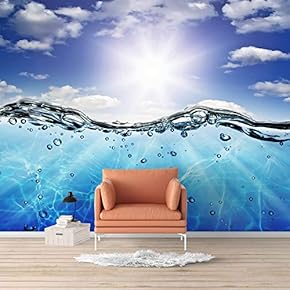 Wall Mural Blue Ocean Deep Sea Removable Self-Adhesive Large Wallpaper - 66x96 inches