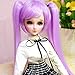 Prettyia 1/3 BJD Doll Purple Straight Wig Ponytail DIY Accessory for 60cm Night Lolita Doll