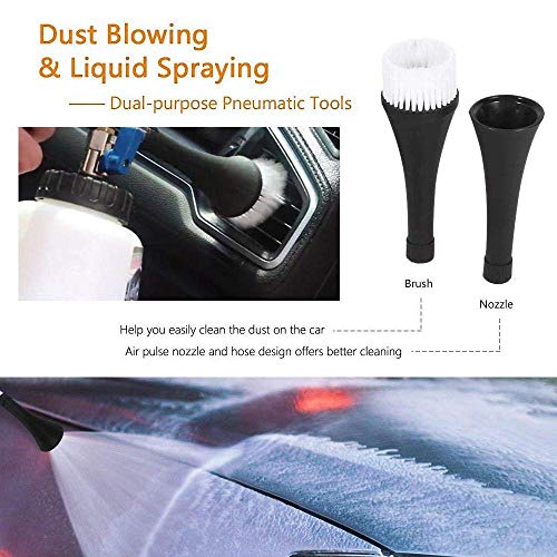 bopopo High Pressure Cleaning Tool Car Interior Care Tool Washing Gun Air Pulse Equipment,1L Cleaning Bottle and Nozzle Sprayer (US Edition-Applicable Hose Size:3/8")