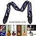Guitar Strap for Acoustic Classical and Electric Guitar Jacquard Weave (MA-57-Blue lightning)