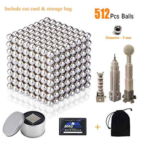 Greenroledulfcc Magnetic Sculpture Toy, 5MM 512 Pieces Magical Balls Desk Toys for Intelligence Development, Office Stress Relief