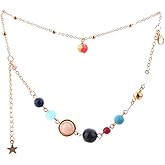 HUNO Summer Galaxy Solar System Universe Eight Planets Guardian Star Beads Foot Chain Barefoot Anklets Ankle Bracelet Jewelry-gold beads
